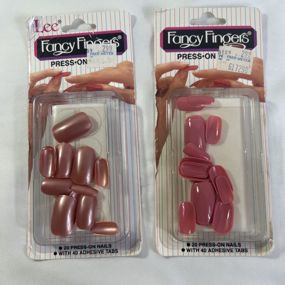 Vinatge Lee Fancy Fingers Press On Nails Rootbeer Float & Antique‎ Mauve New